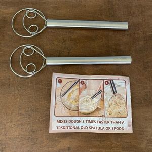 Set of 2 Danish Dough Whisk Hand Mixer